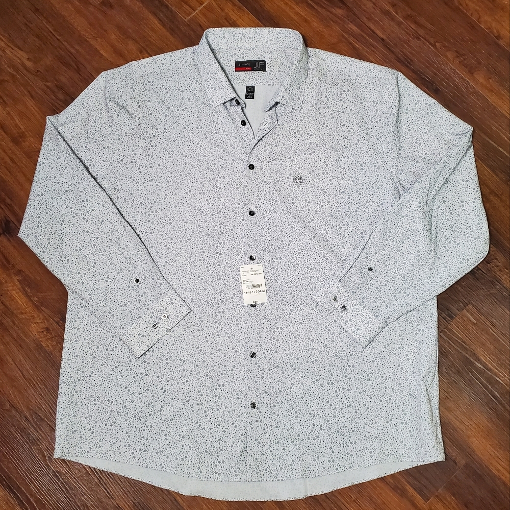 Men's JF J.Ferrar Floral Slim Stretch Long Sleeve Button Up Shirt Size 2XL ~ NWT